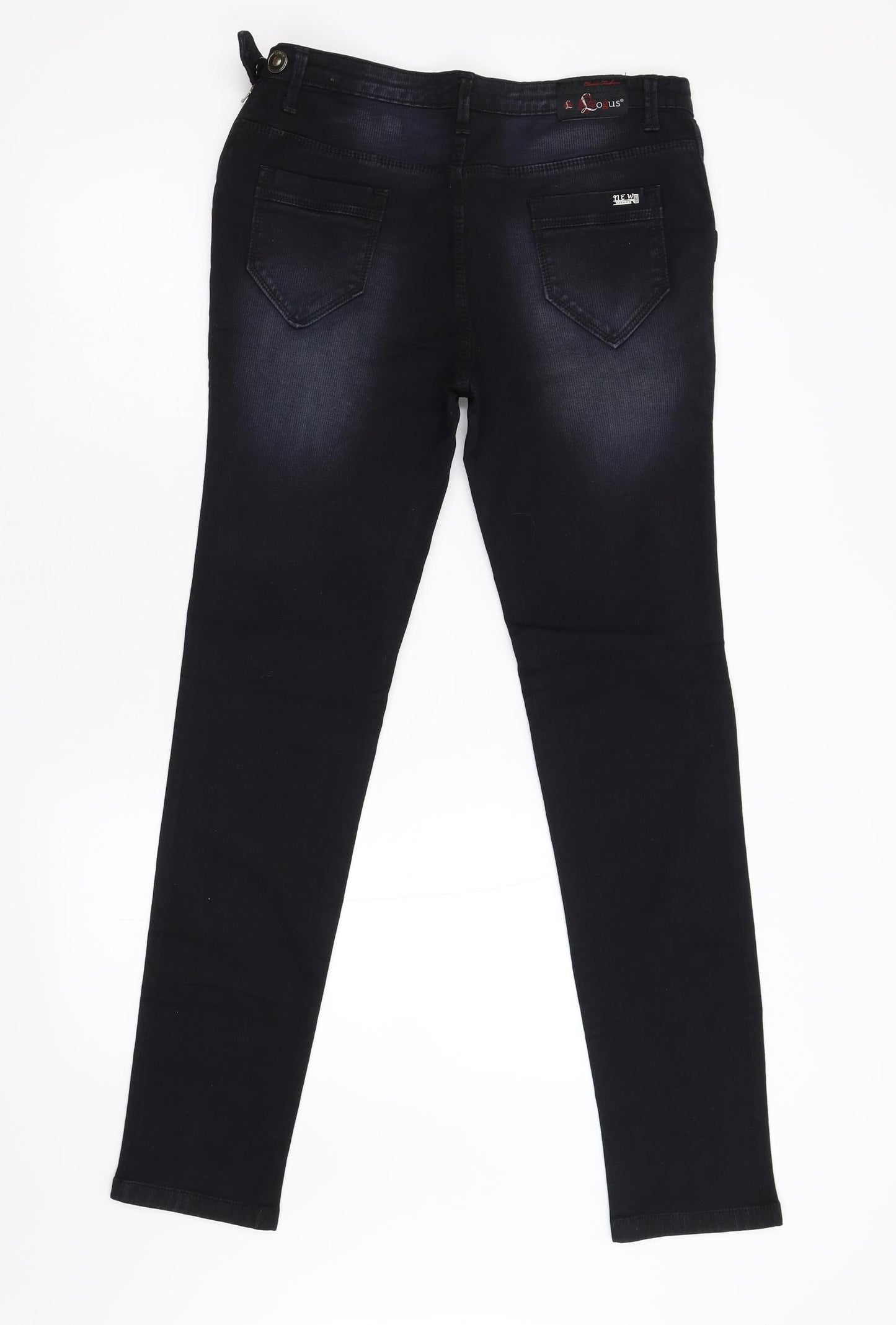 Leogus Mens Black  Corduroy Skinny Jeans Size 34 L31 in