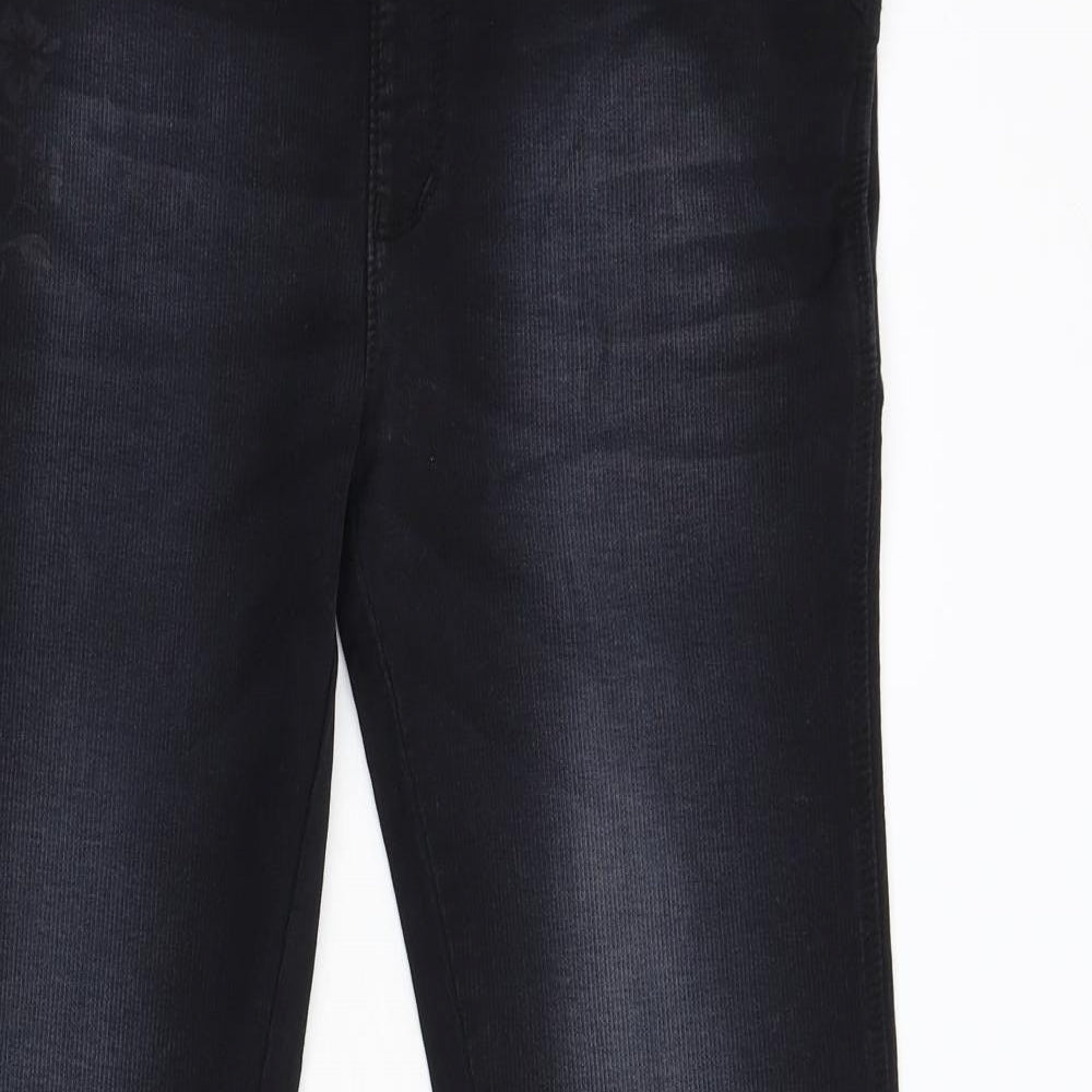 Leogus Mens Black  Corduroy Skinny Jeans Size 34 L31 in