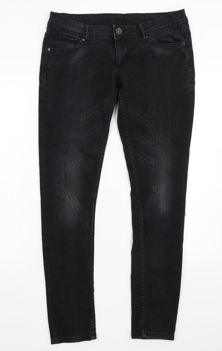 NEON Womens Black  Denim Skinny Jeans Size 10 L31 in