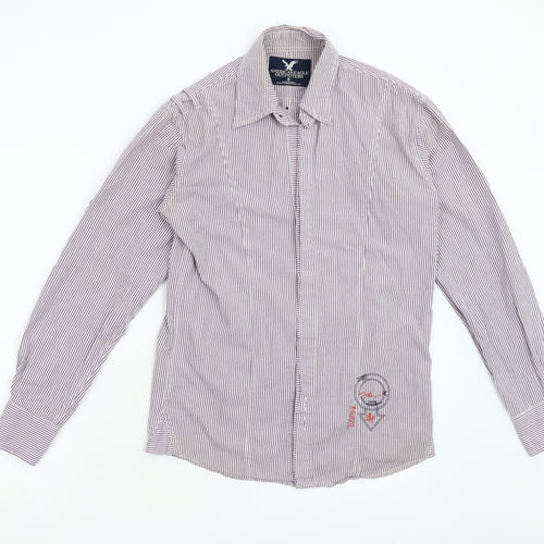 American Eagle Mens Purple Striped   Button-Up Size S