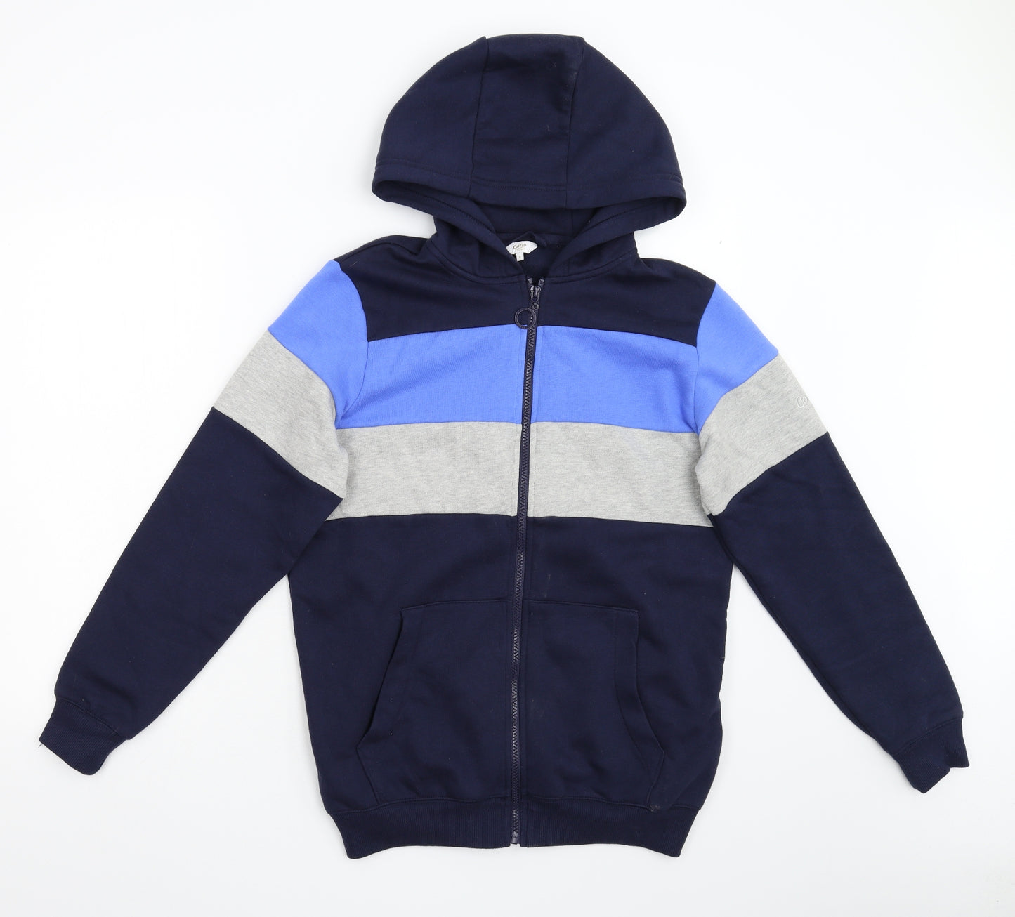 Cotton Traders Mens Blue  Fleece Full Zip Hoodie Size S
