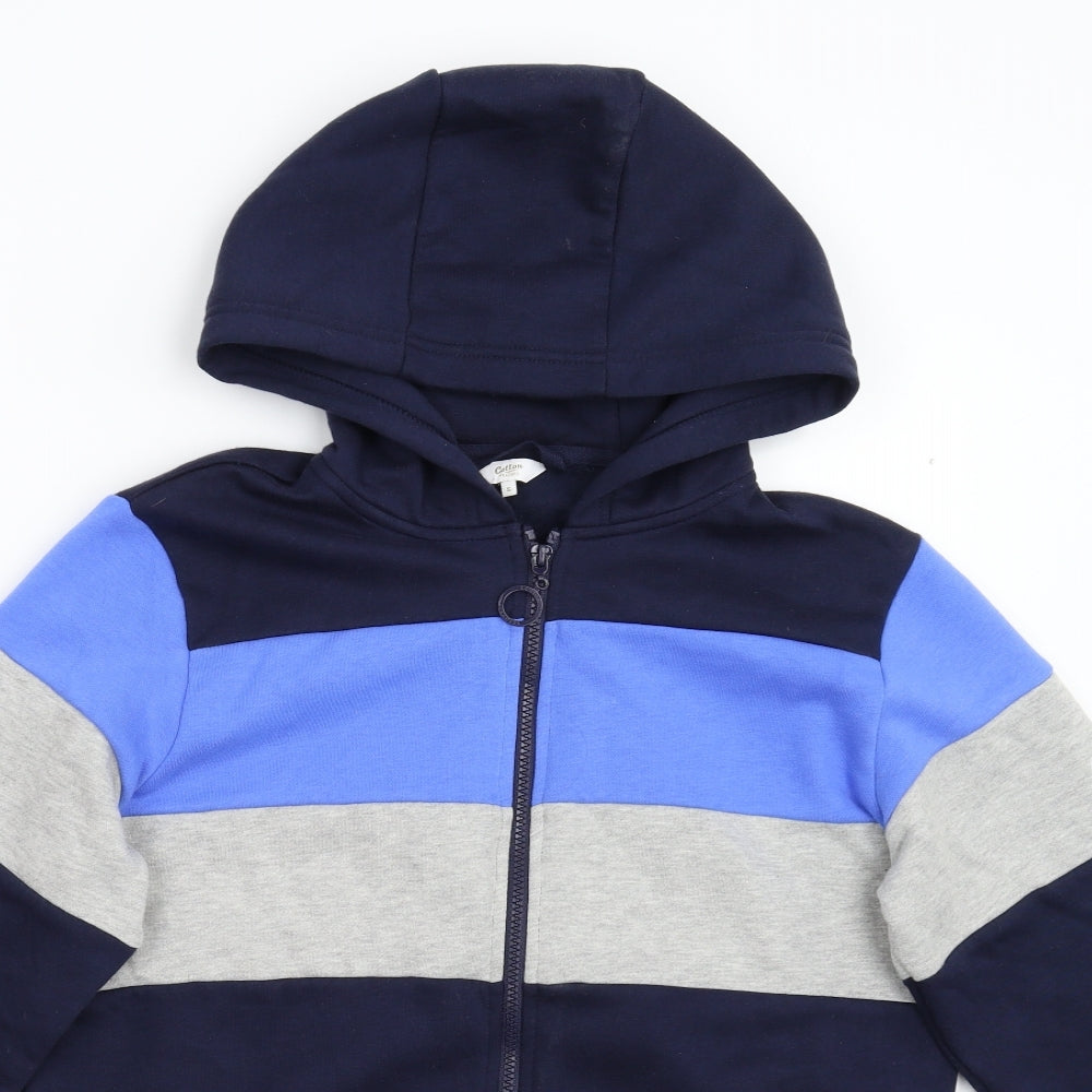 Cotton Traders Mens Blue  Fleece Full Zip Hoodie Size S