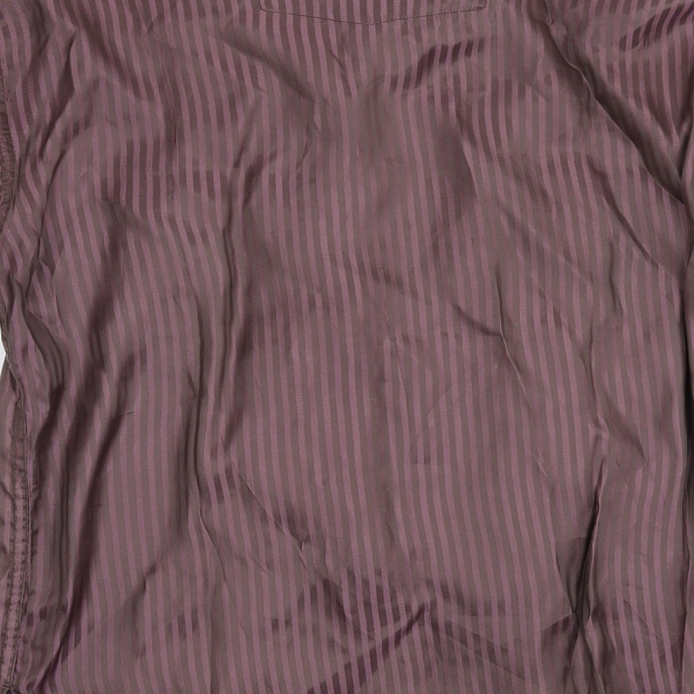 Lamy Mens Purple Striped   Button-Up Size L
