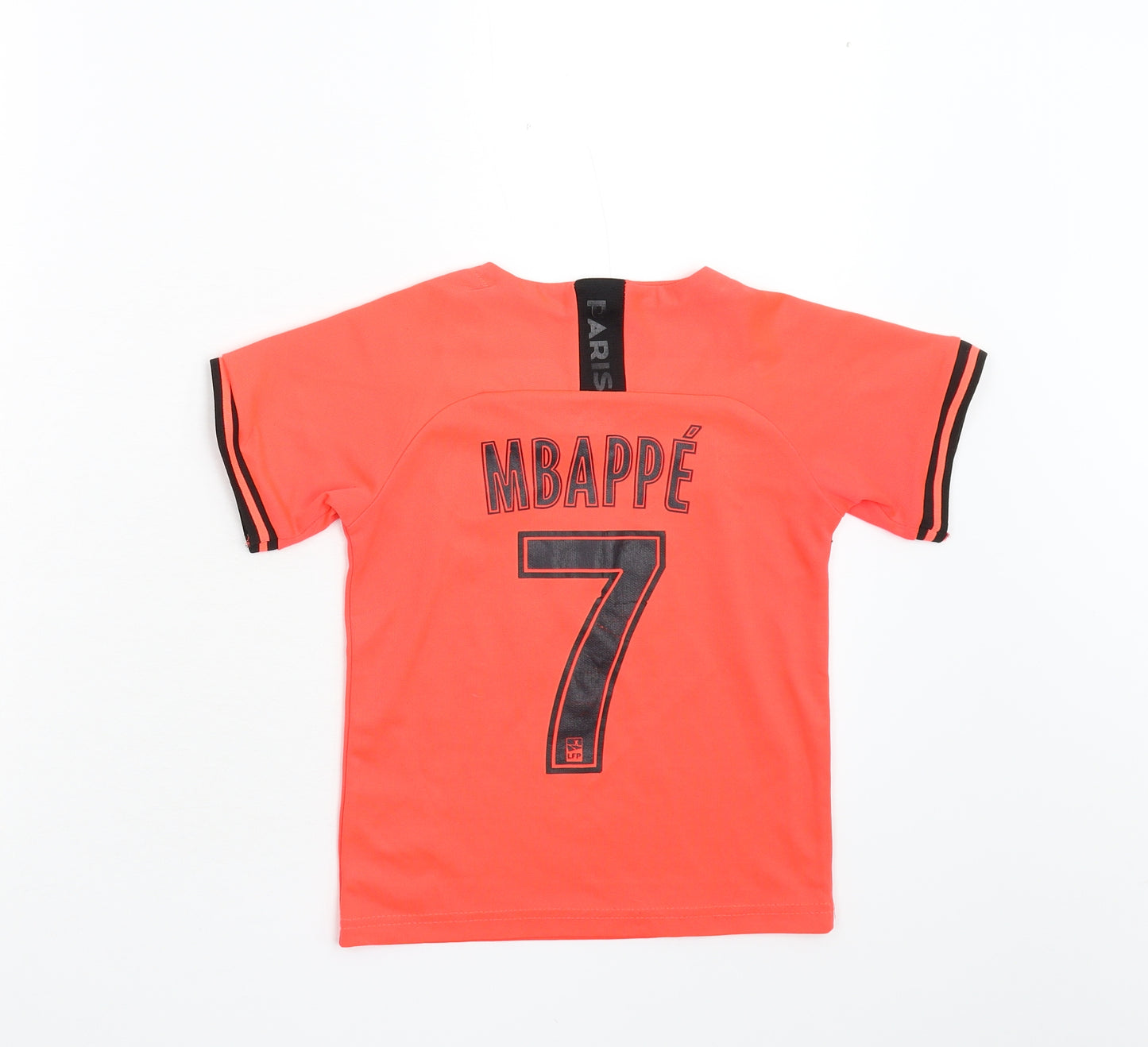 Preworn Boys Orange   Basic T-Shirt Size M  - Paris Saint Germain Mbappé
