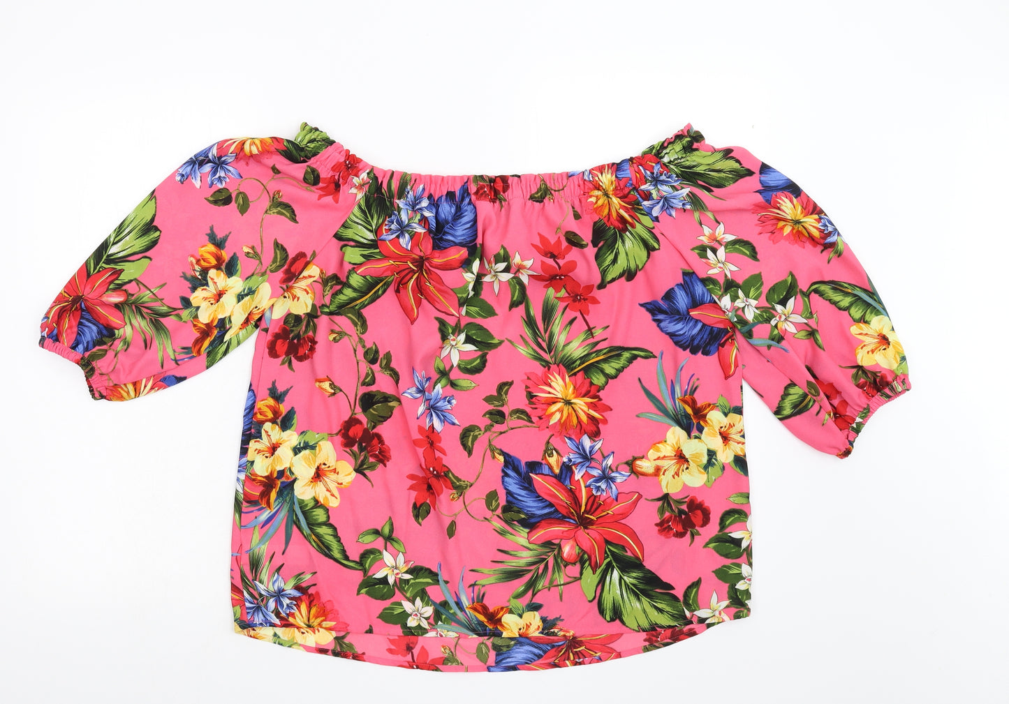 F&F Womens Pink Floral  Basic Blouse Size 14