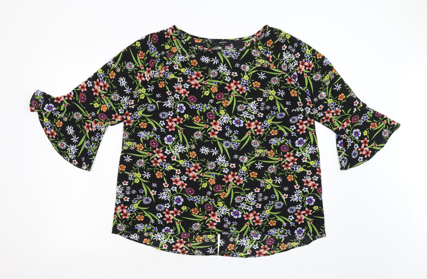 Matalan Womens Black Floral  Basic Blouse Size 12