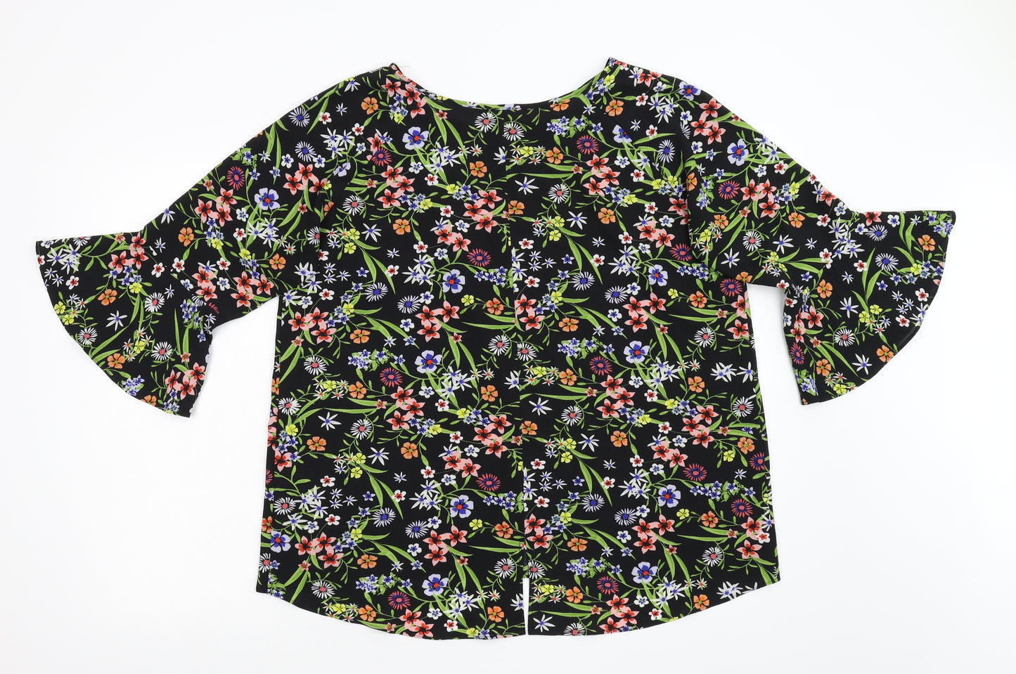 Matalan Womens Black Floral  Basic Blouse Size 12