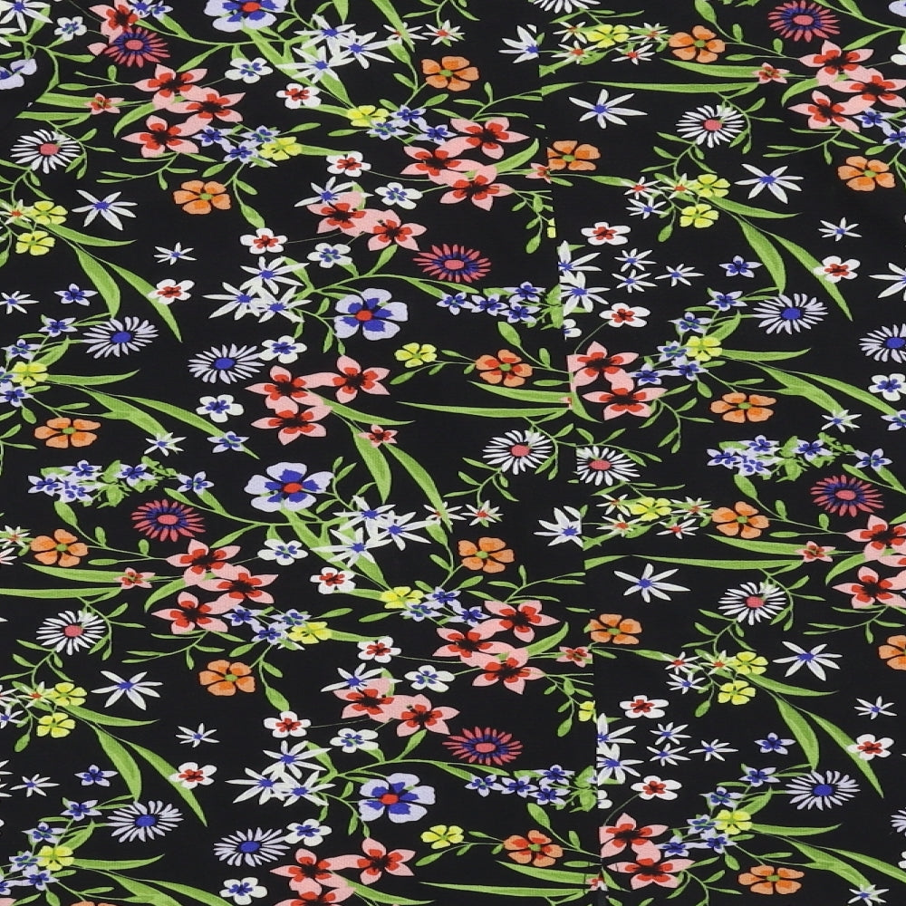 Matalan Womens Black Floral  Basic Blouse Size 12