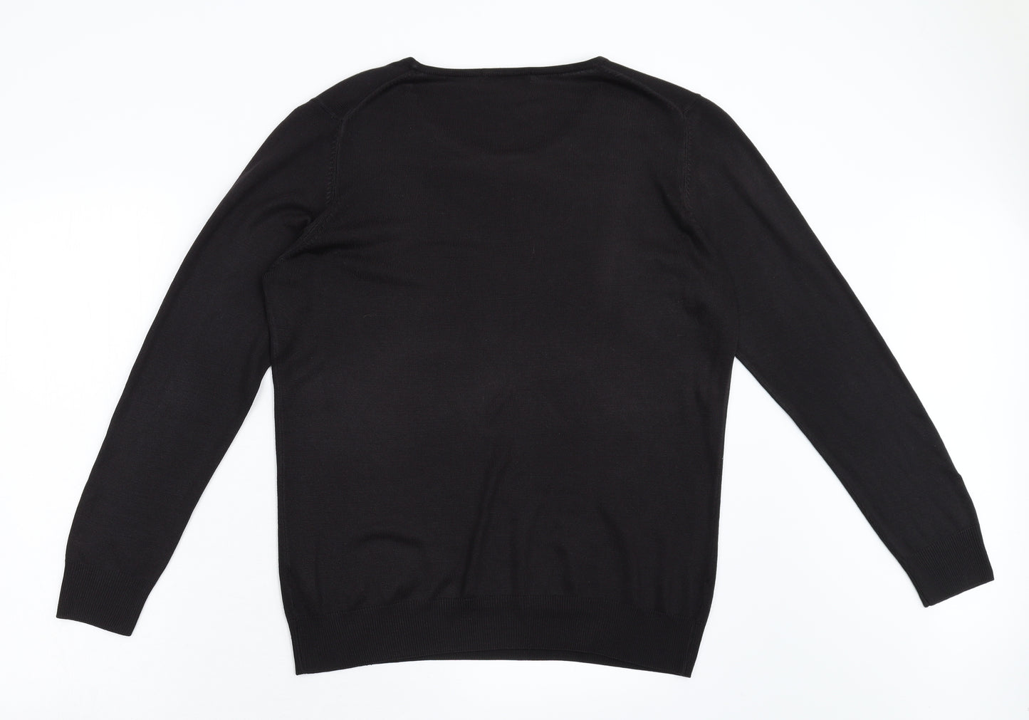 M&S Womens Black  Knit Pullover Jumper Size 16