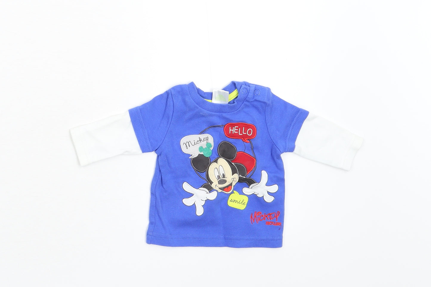 Mini Club Baby Blue   Basic T-Shirt Size Newborn  - Mickey Mouse