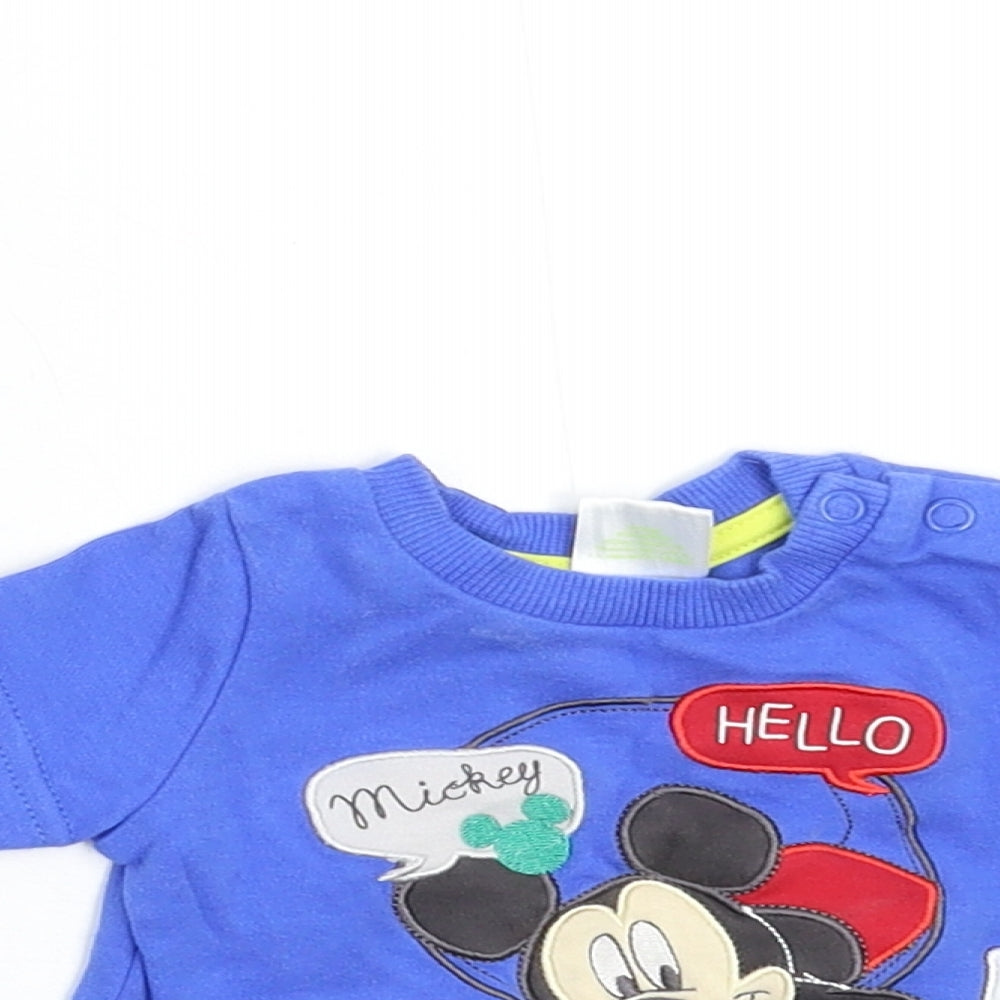 Mini Club Baby Blue   Basic T-Shirt Size Newborn  - Mickey Mouse