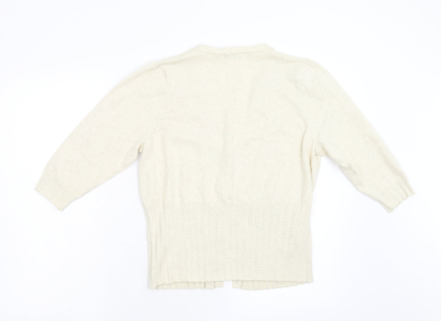 BHS Petite Womens Beige  Knit Cardigan Jumper Size 16