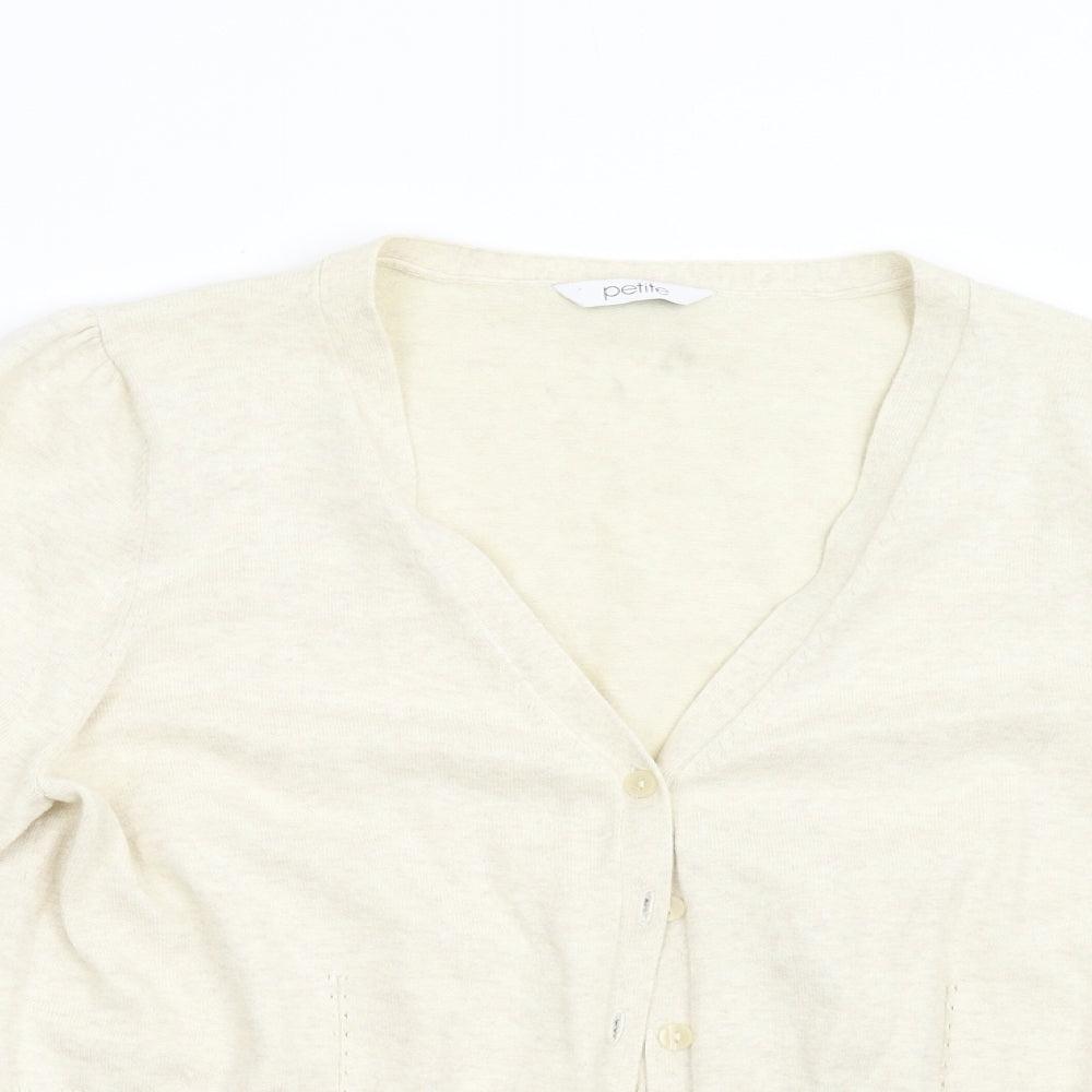 BHS Petite Womens Beige  Knit Cardigan Jumper Size 16