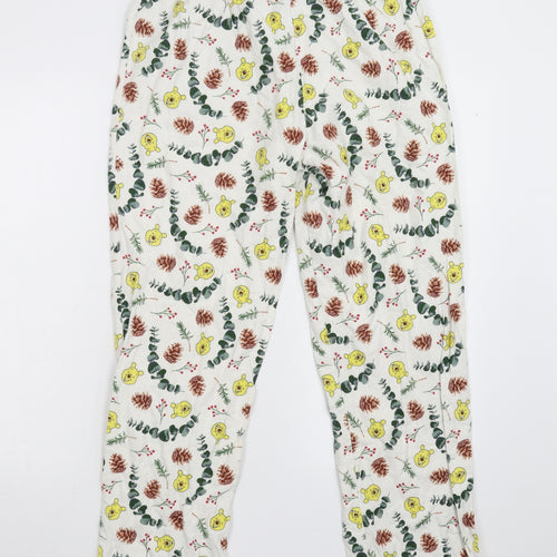 TU Womens White Floral Flannel  Pyjama Pants Size 14  - Disney
