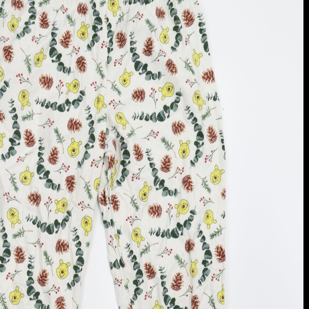 TU Womens White Floral Flannel  Pyjama Pants Size 14  - Disney