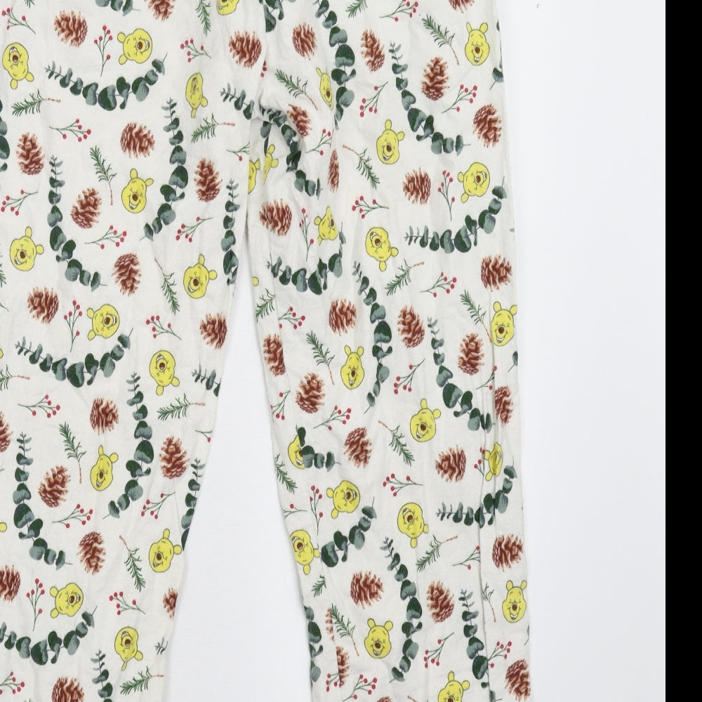 TU Womens White Floral Flannel  Pyjama Pants Size 14  - Disney