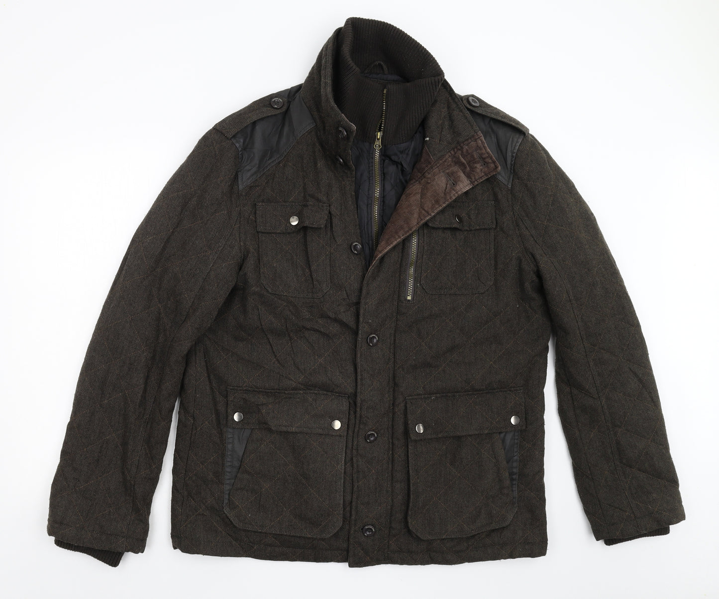 George Mens Brown   Overcoat Coat Size L