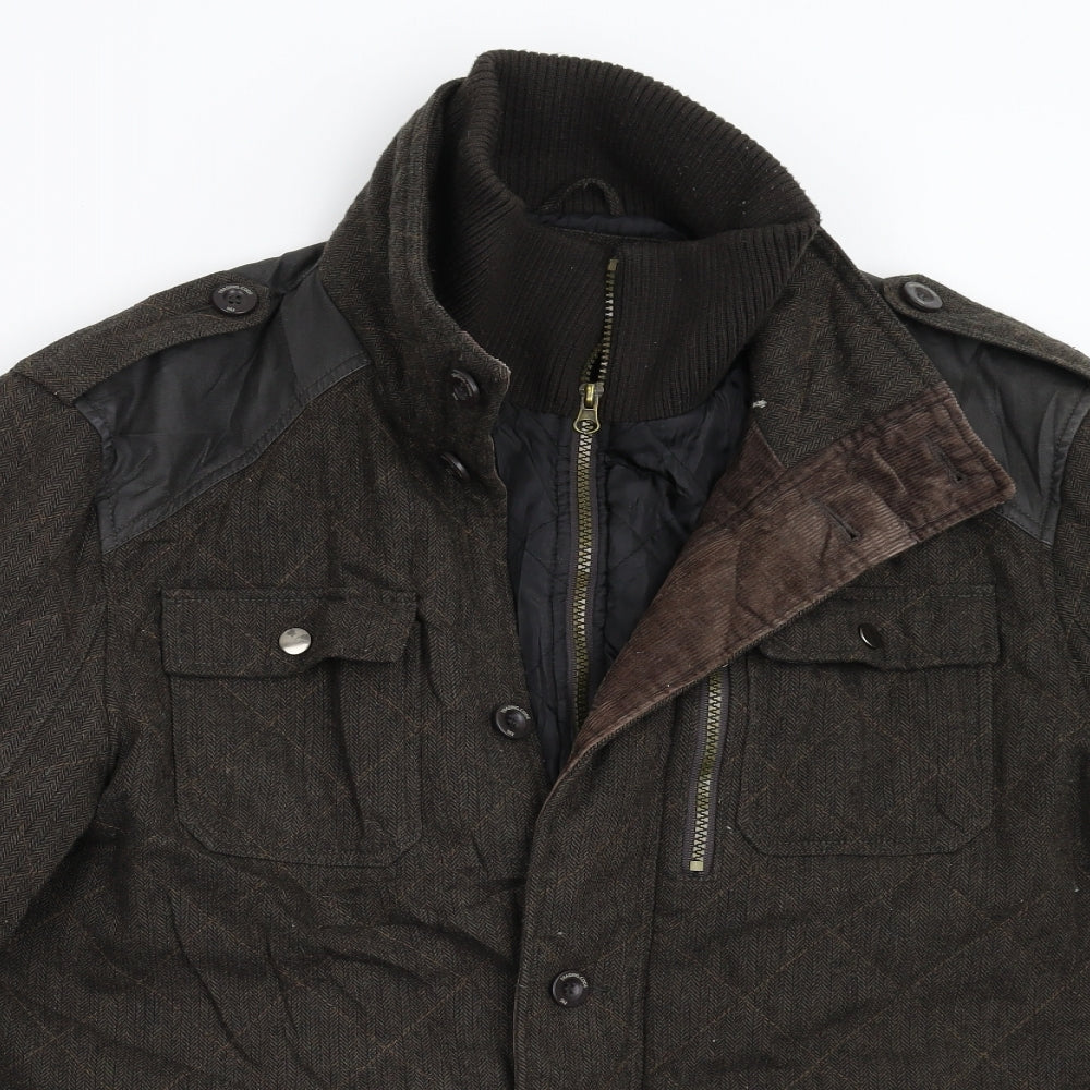 George Mens Brown   Overcoat Coat Size L