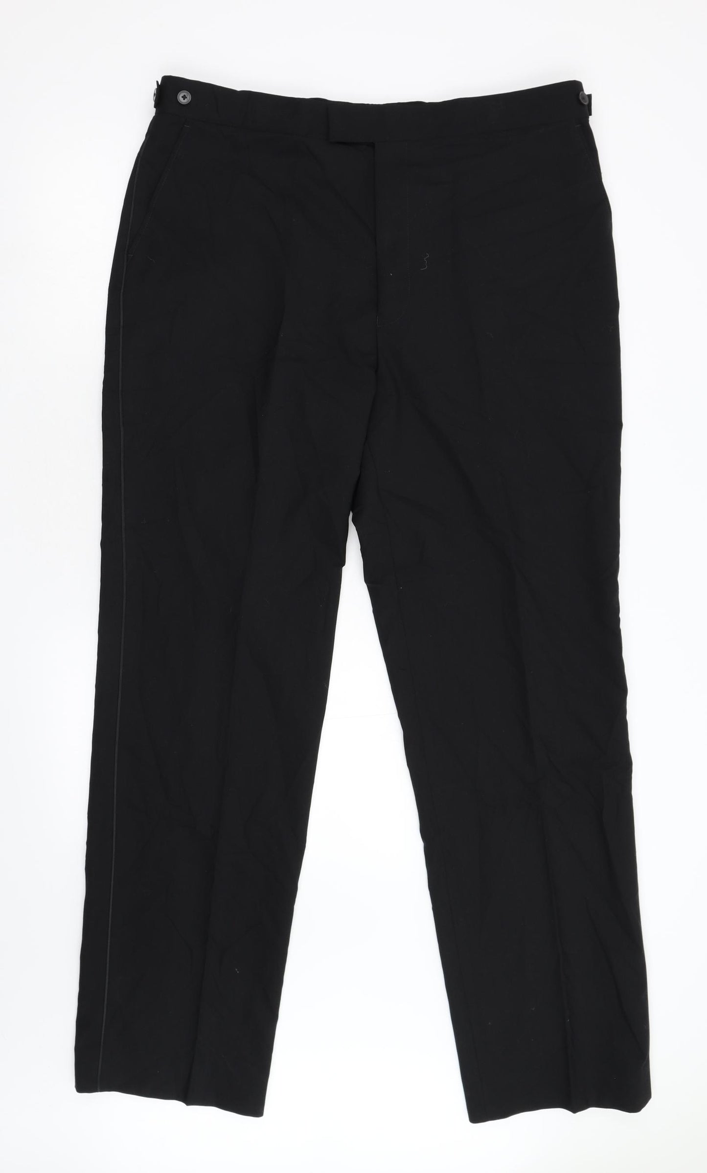 Moss Bros Mens Black   Trousers  Size 38 L32 in