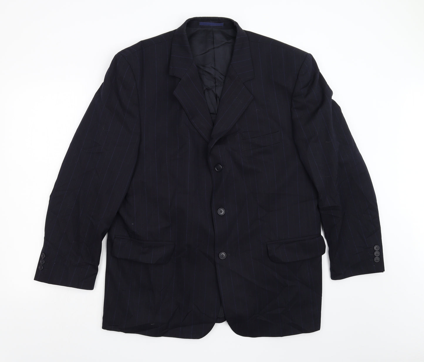 Daniel Dresscott Mens Blue Striped  Jacket Blazer Size 44