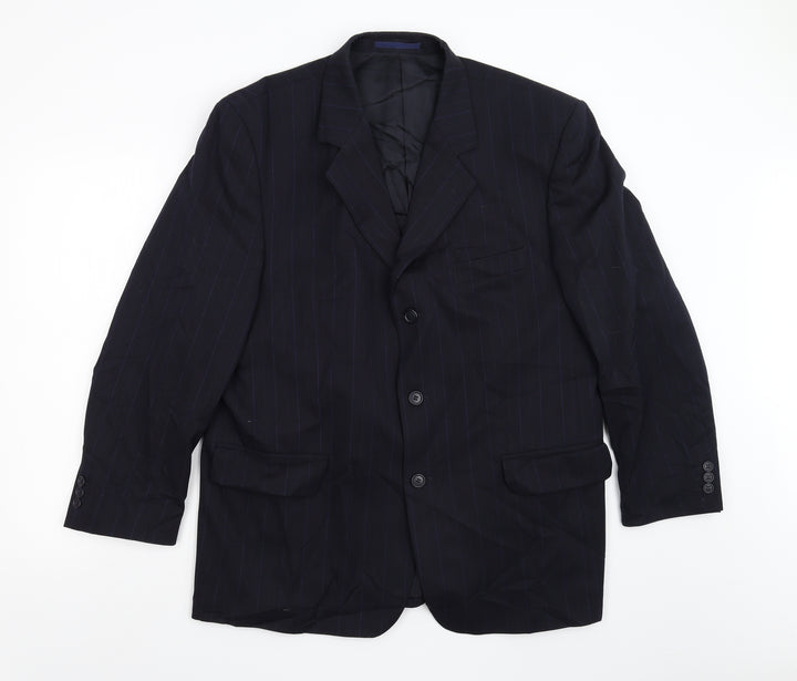 Daniel Dresscott Mens Blue Striped  Jacket Blazer Size 44