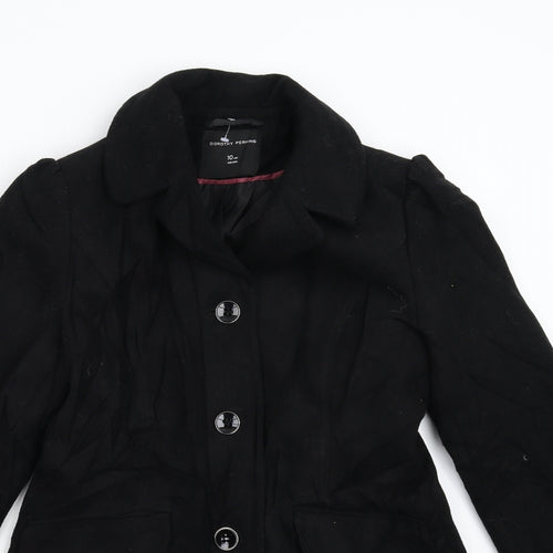 Dorothy Pertkins Womens Black   Overcoat Coat Size 10