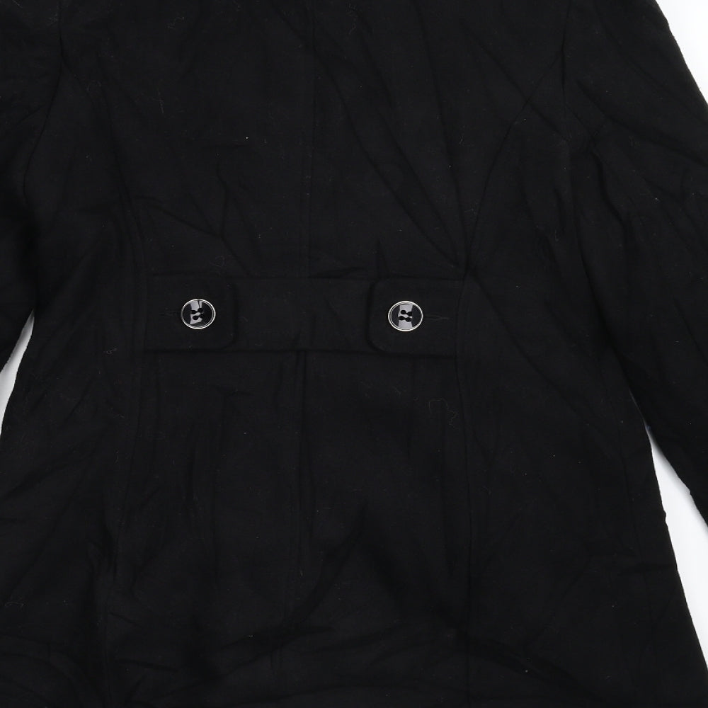 Dorothy Pertkins Womens Black   Overcoat Coat Size 10
