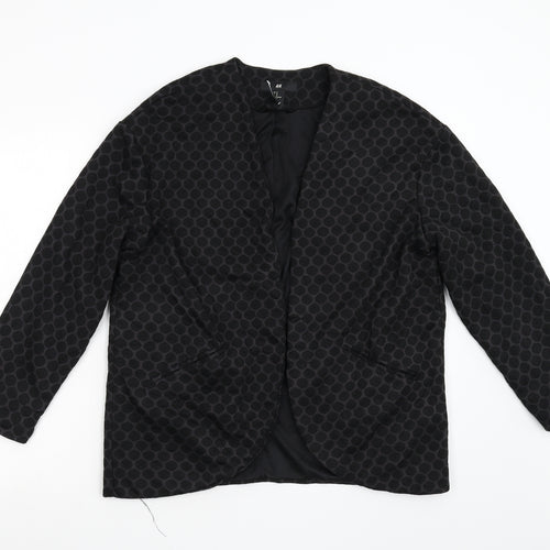 H&M Womens Black Polka Dot  Jacket Blazer Size 12