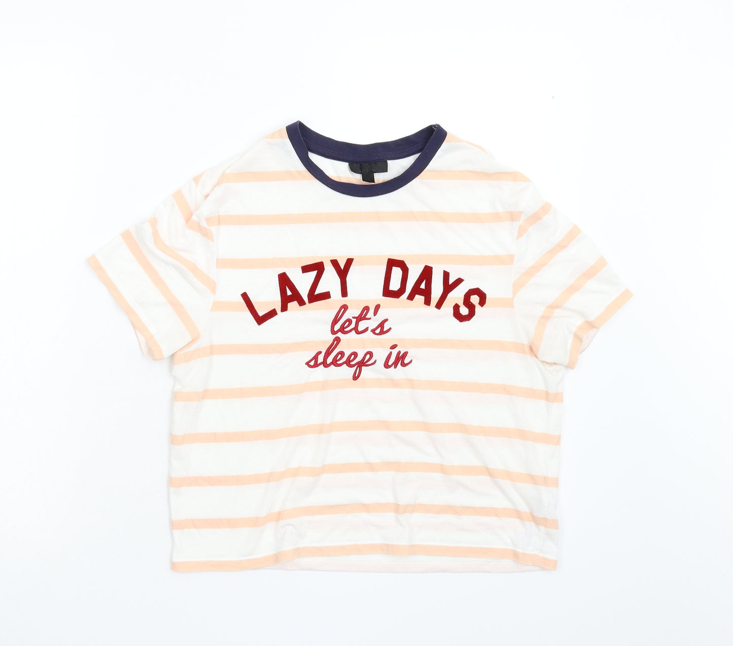 Topshop Womens Multicoloured Striped  Top Pyjama Top Size 10