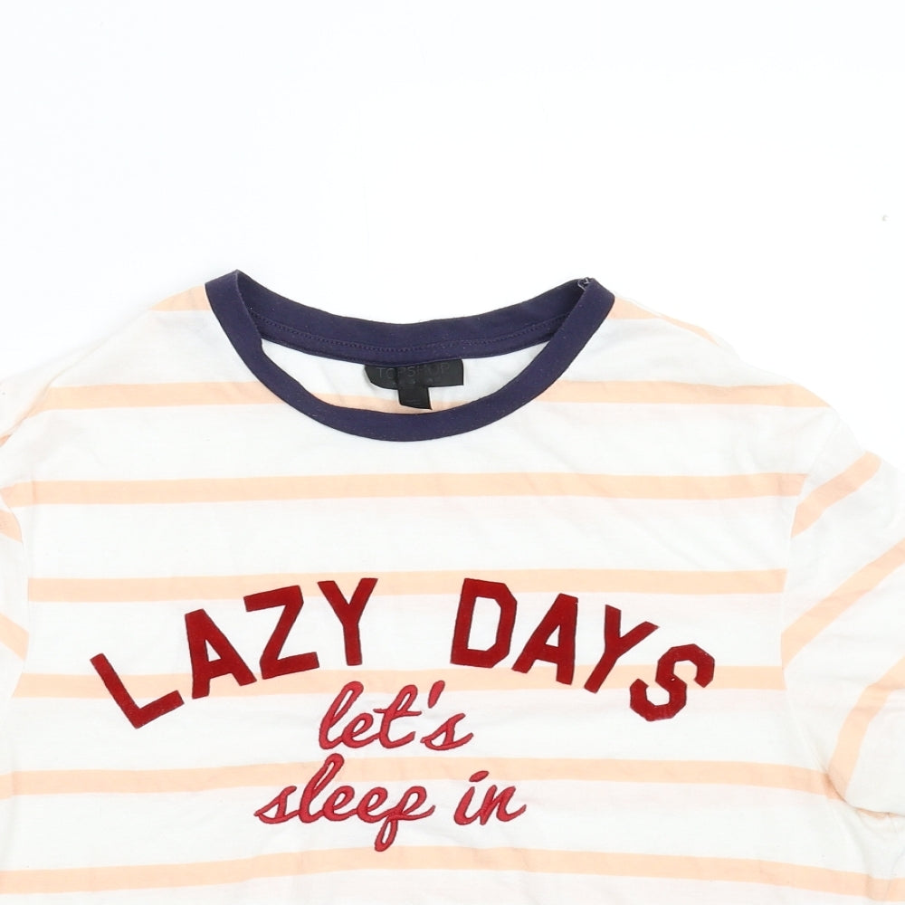 Topshop Womens Multicoloured Striped  Top Pyjama Top Size 10