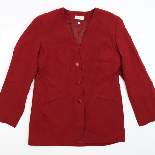 Classics Womens Red   Jacket Suit Jacket Size 14