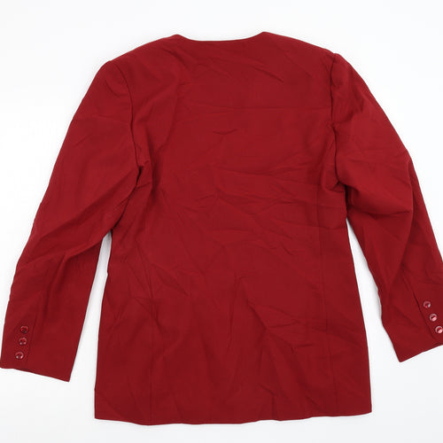 Classics Womens Red   Jacket Suit Jacket Size 14