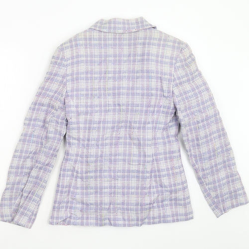 BHS Womens Purple Check  Jacket Blazer Size 10