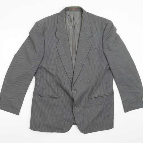 James Barry Mens Grey Striped  Jacket Suit Jacket Size 40
