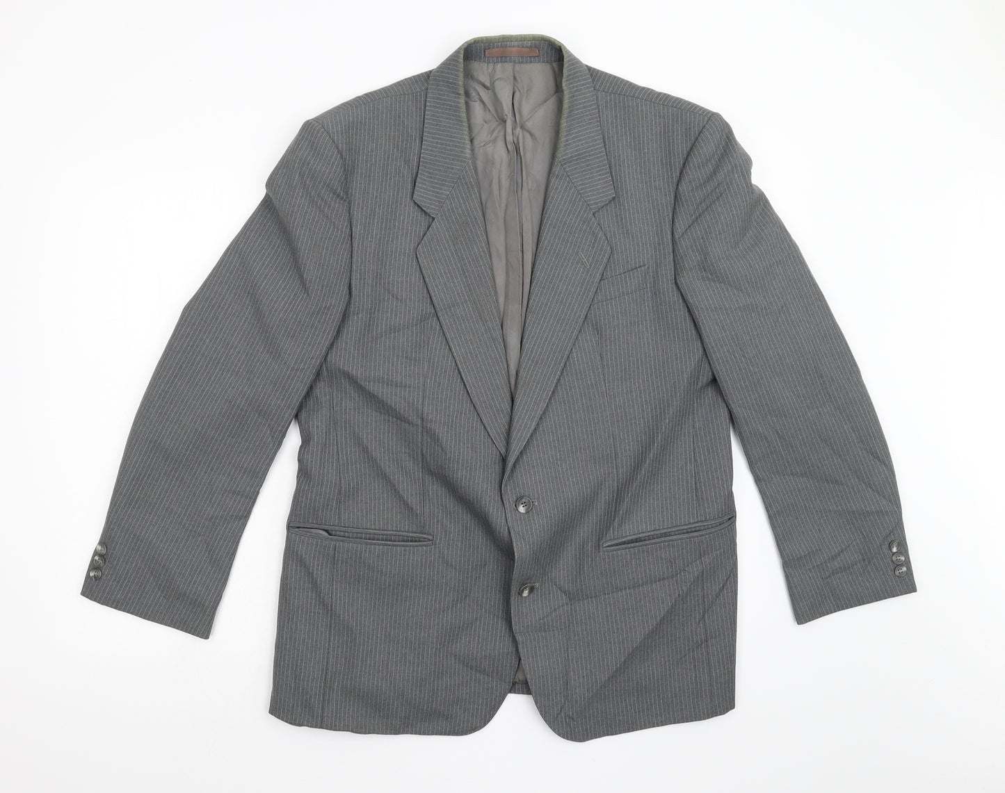 James Barry Mens Grey Striped  Jacket Suit Jacket Size 40