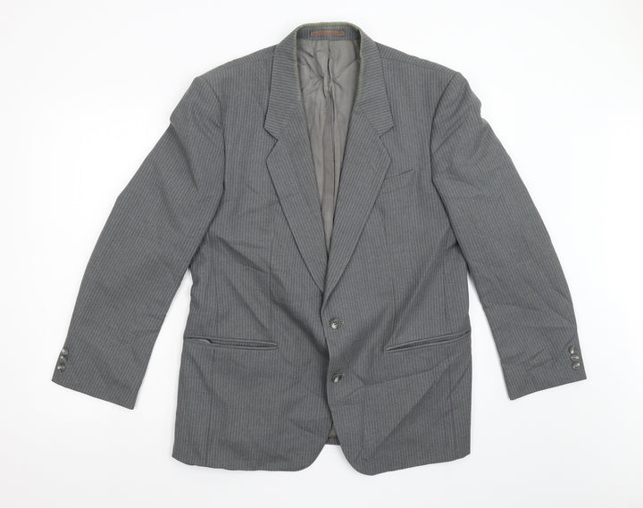 James Barry Mens Grey Striped  Jacket Suit Jacket Size 40