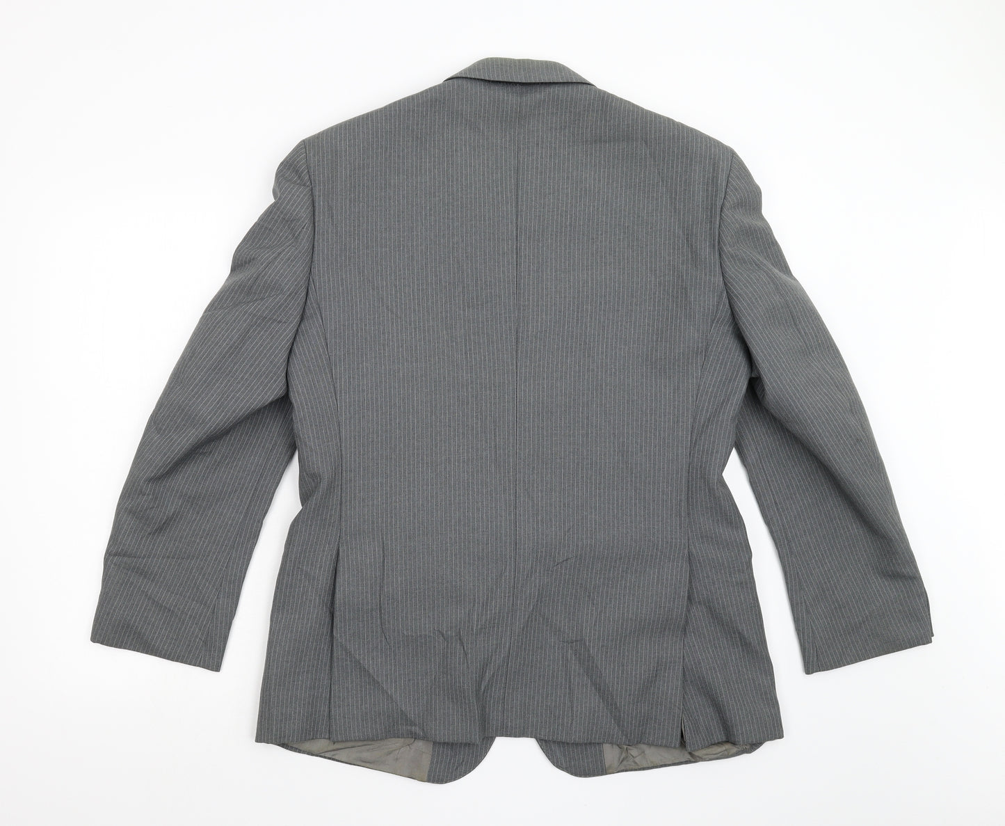 James Barry Mens Grey Striped  Jacket Suit Jacket Size 40