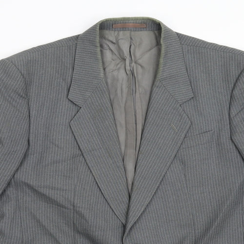 James Barry Mens Grey Striped  Jacket Suit Jacket Size 40