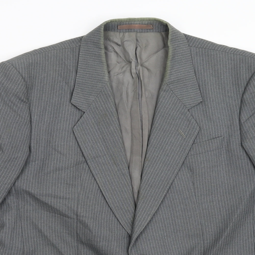 James Barry Mens Grey Striped  Jacket Suit Jacket Size 40