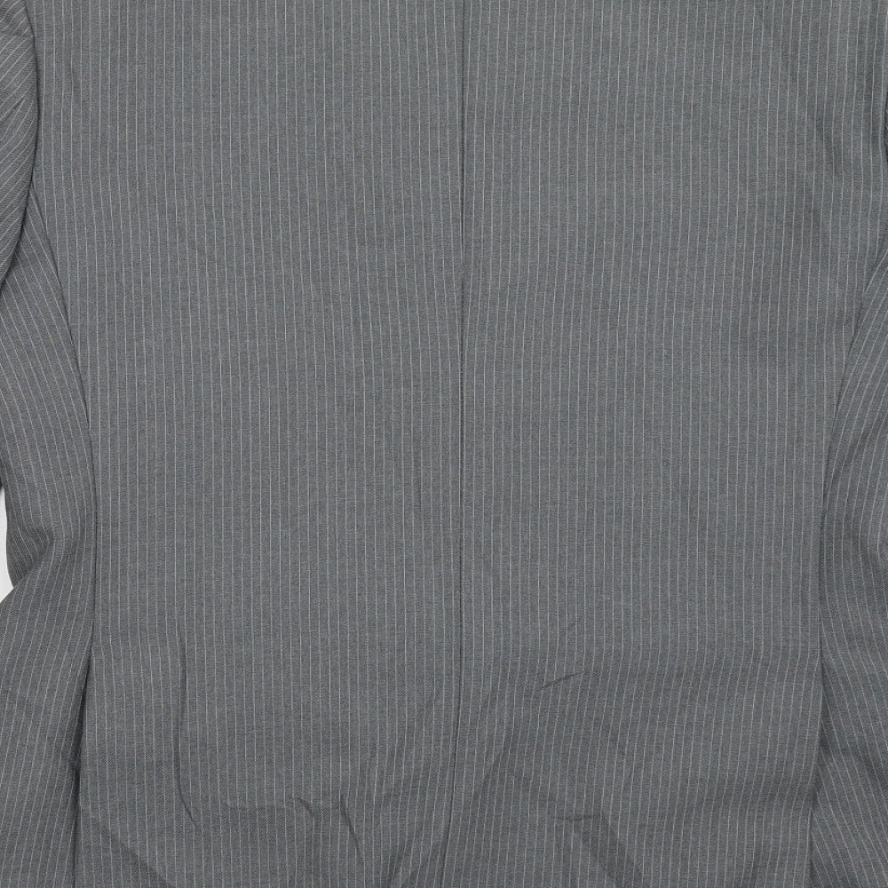 James Barry Mens Grey Striped  Jacket Suit Jacket Size 40