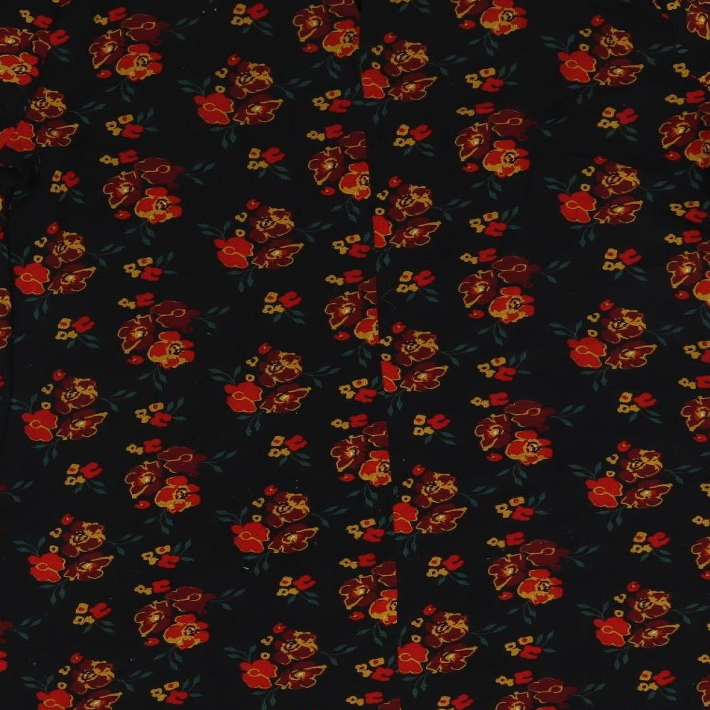 Papaya Womens Black Floral  A-Line  Size 16