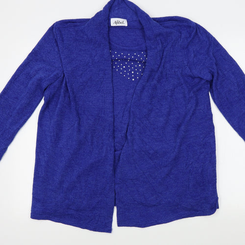 Afibel Womens Blue   Cardigan Jumper Size 16  - shirt insert
