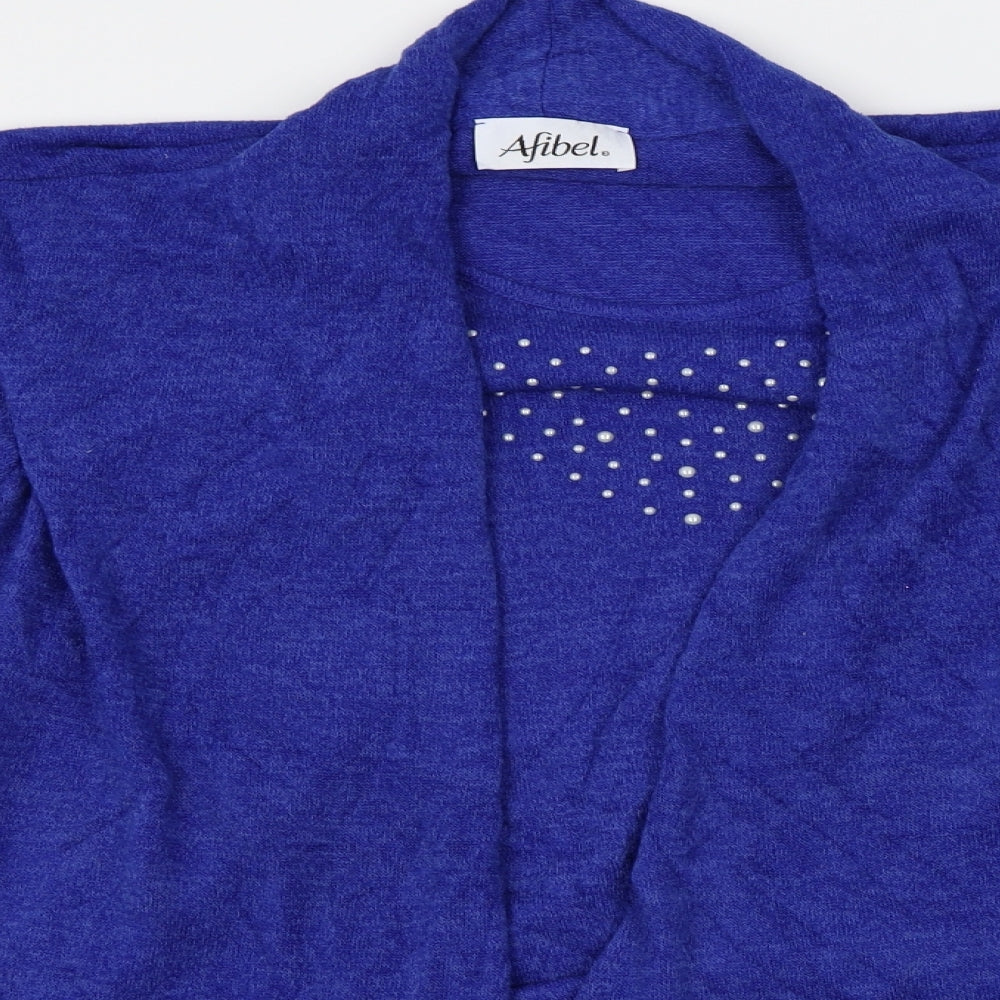 Afibel Womens Blue   Cardigan Jumper Size 16  - shirt insert