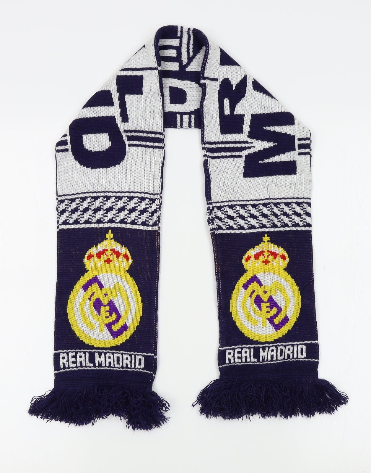 Preworn Football Scarf 50 in 7 in - real madrid