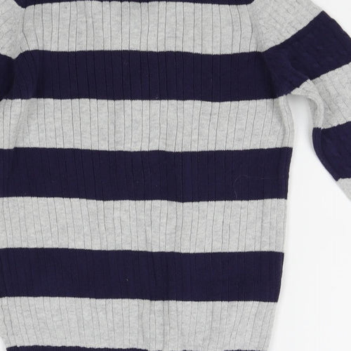 Knitwear Womens Blue Striped  Cardigan Jumper Size M