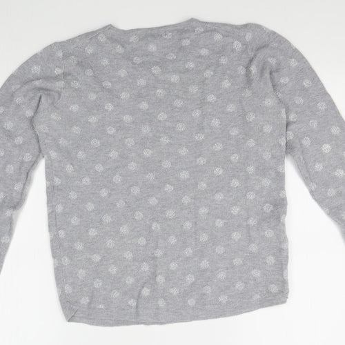Mango Womens Grey Polka Dot  Pullover Jumper Size M