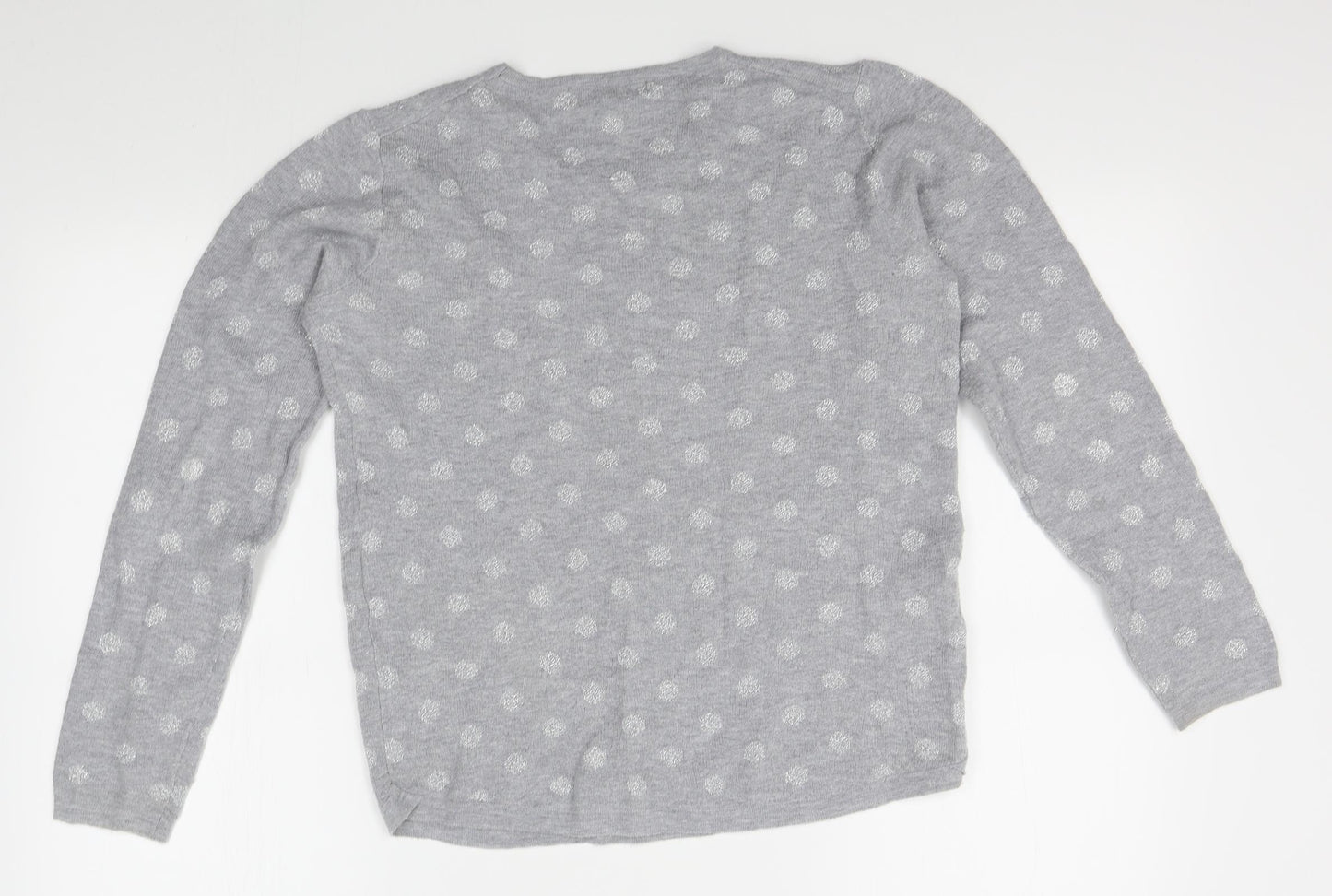 Mango Womens Grey Polka Dot  Pullover Jumper Size M
