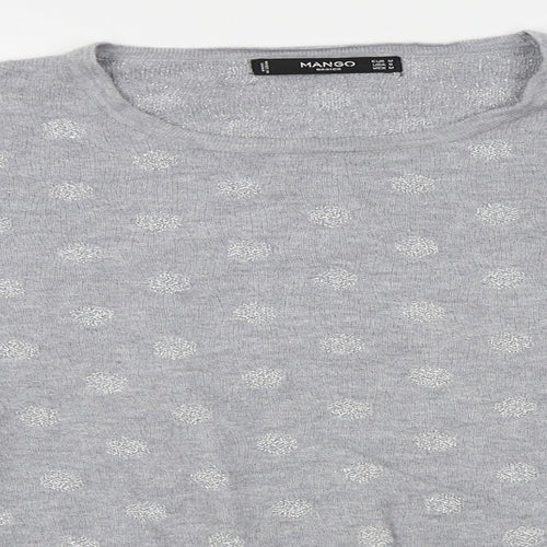 Mango Womens Grey Polka Dot  Pullover Jumper Size M