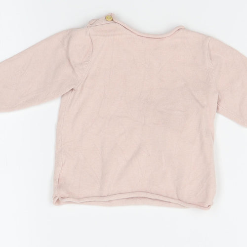 H&M Girls Pink   Pullover Jumper Size 6-9 Months