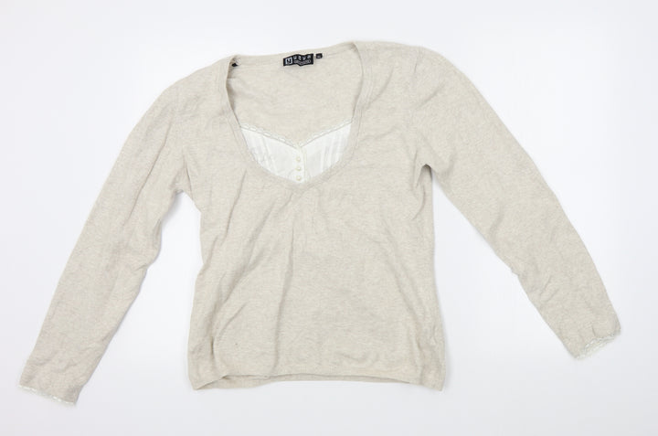 YAYA Womens Beige Pullover Jumper Size XL